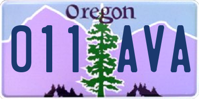OR license plate 011AVA