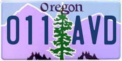 OR license plate 011AVD