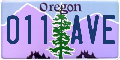 OR license plate 011AVE
