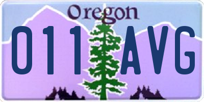 OR license plate 011AVG