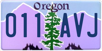 OR license plate 011AVJ