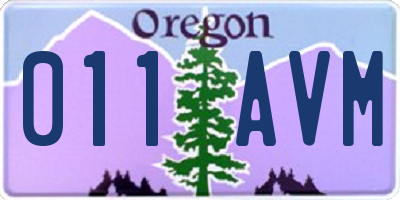 OR license plate 011AVM