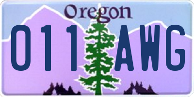 OR license plate 011AWG
