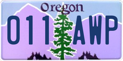 OR license plate 011AWP