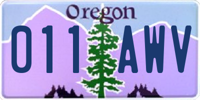 OR license plate 011AWV