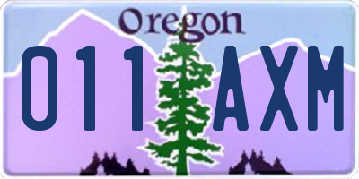 OR license plate 011AXM