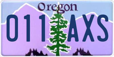 OR license plate 011AXS
