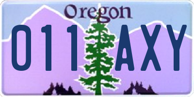 OR license plate 011AXY