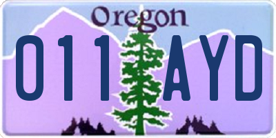 OR license plate 011AYD