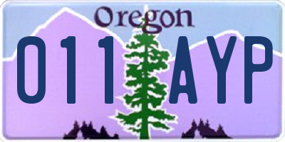OR license plate 011AYP
