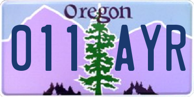 OR license plate 011AYR