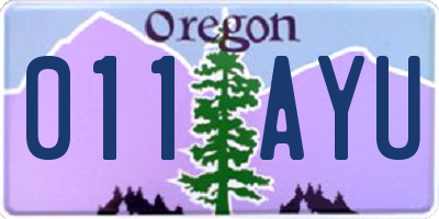OR license plate 011AYU