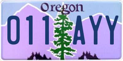 OR license plate 011AYY