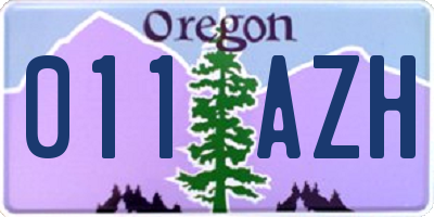 OR license plate 011AZH
