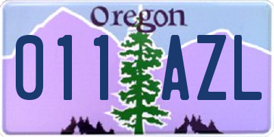 OR license plate 011AZL