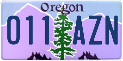 OR license plate 011AZN
