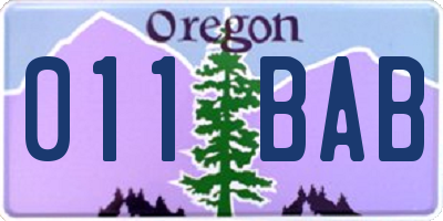 OR license plate 011BAB