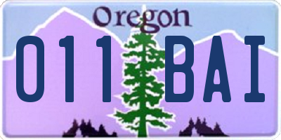 OR license plate 011BAI
