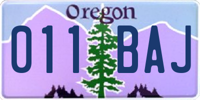OR license plate 011BAJ