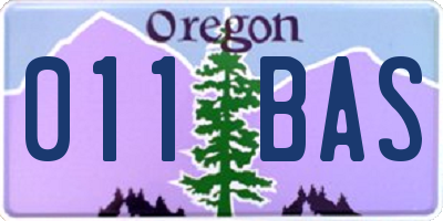 OR license plate 011BAS