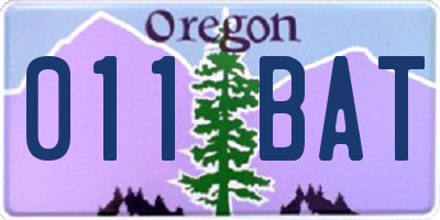 OR license plate 011BAT