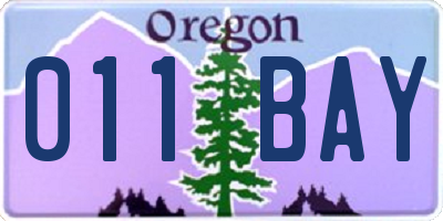 OR license plate 011BAY