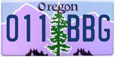 OR license plate 011BBG