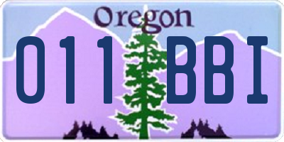 OR license plate 011BBI