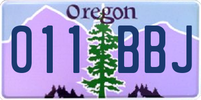 OR license plate 011BBJ
