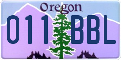 OR license plate 011BBL