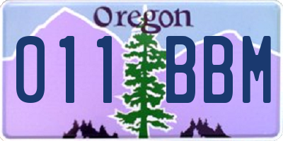OR license plate 011BBM