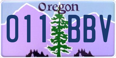 OR license plate 011BBV