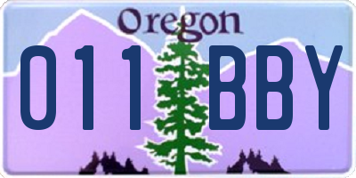 OR license plate 011BBY