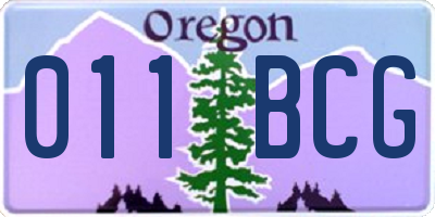 OR license plate 011BCG