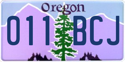 OR license plate 011BCJ