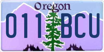 OR license plate 011BCU