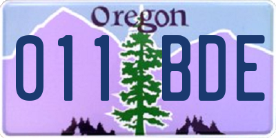 OR license plate 011BDE