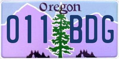 OR license plate 011BDG