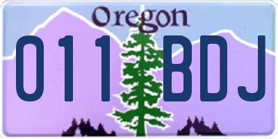OR license plate 011BDJ