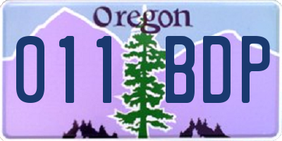 OR license plate 011BDP