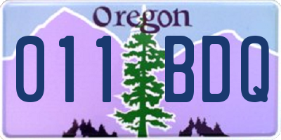 OR license plate 011BDQ