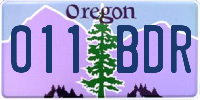 OR license plate 011BDR