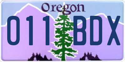 OR license plate 011BDX