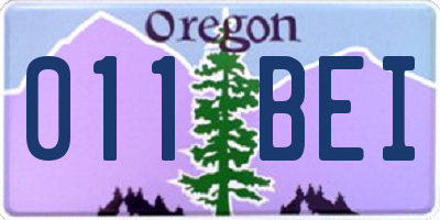 OR license plate 011BEI