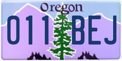 OR license plate 011BEJ