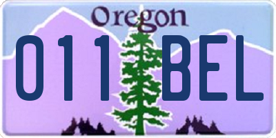 OR license plate 011BEL
