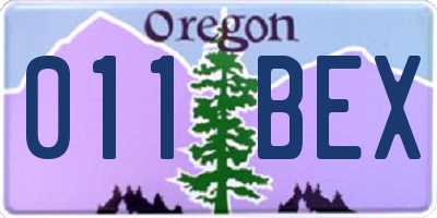 OR license plate 011BEX
