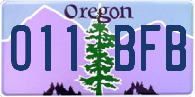 OR license plate 011BFB