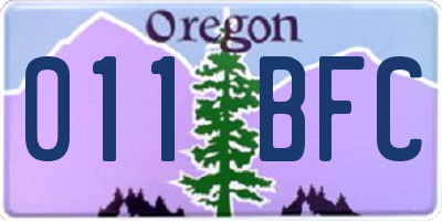 OR license plate 011BFC