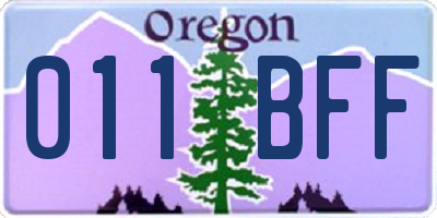 OR license plate 011BFF